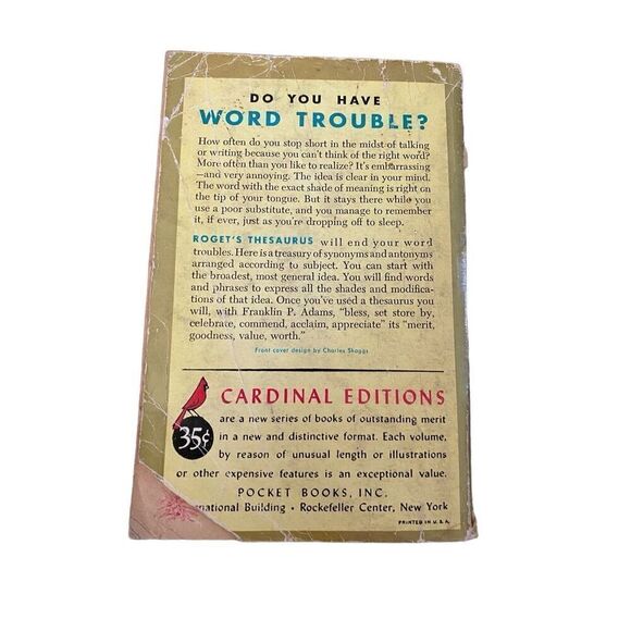 Rogets Pocket Thesaurus Pocket Books 1961 Paperback - Picture 2 of 13